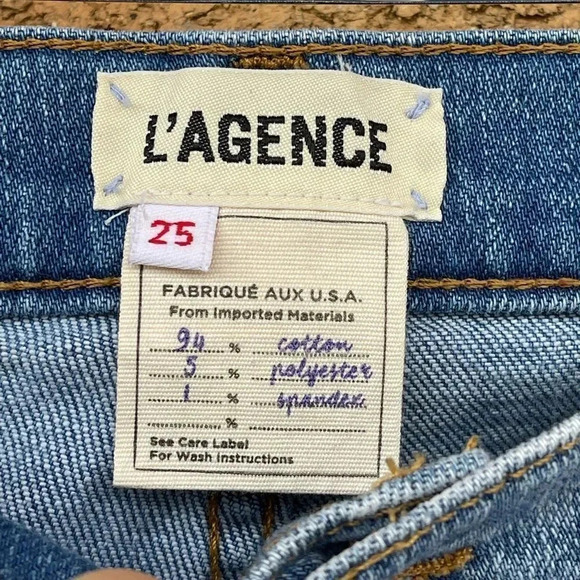 L'Agence El Matador French Slim Mid-Rise Jeans in Dry Ice sz 25 - Picture 6 of 12